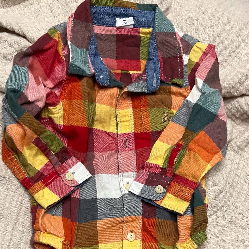 Gap button down shirt onesie